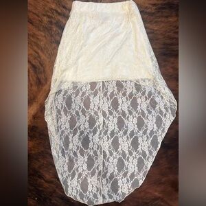 Elegant Cream Lace Overlay Dress